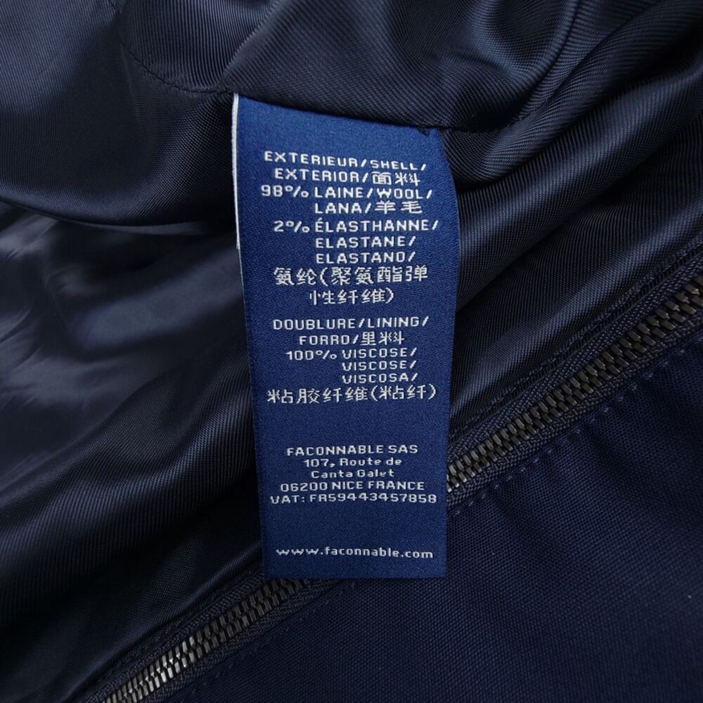 NEW Faconnable Wool Parka Trench Coat Hooded Jacket Quiet Luxury Large Navy Blue - Picture 13 of 14
